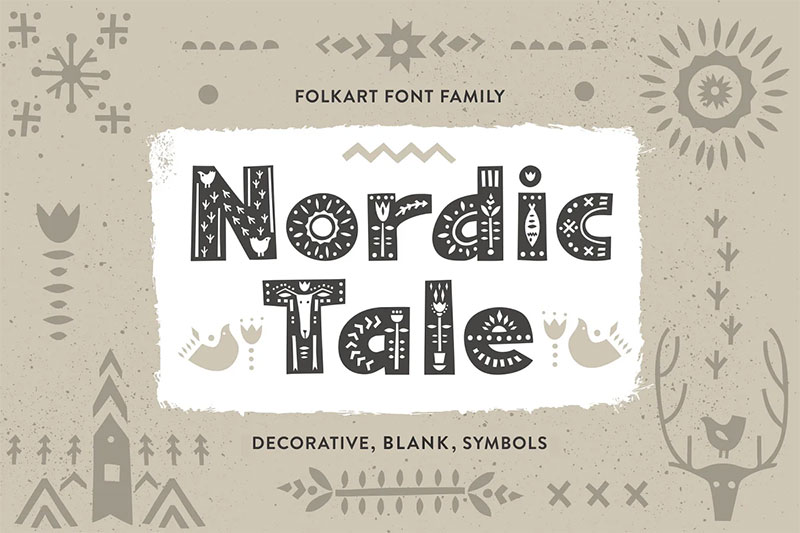 nordic tale folkart scandinavian font