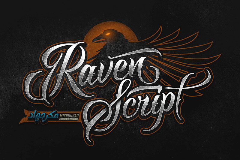 raven script tattoo font