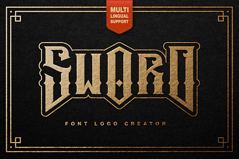 sword tattoo font