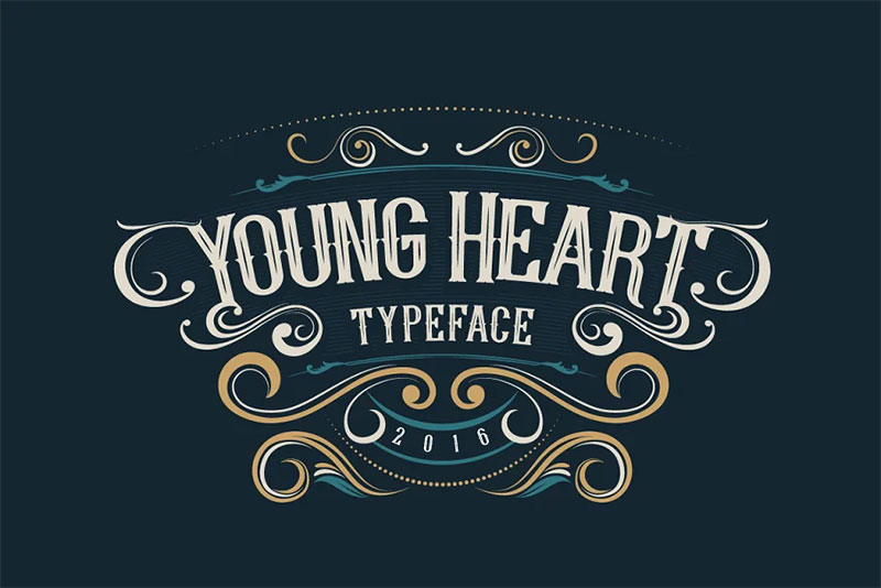 young heart typeface victorian font