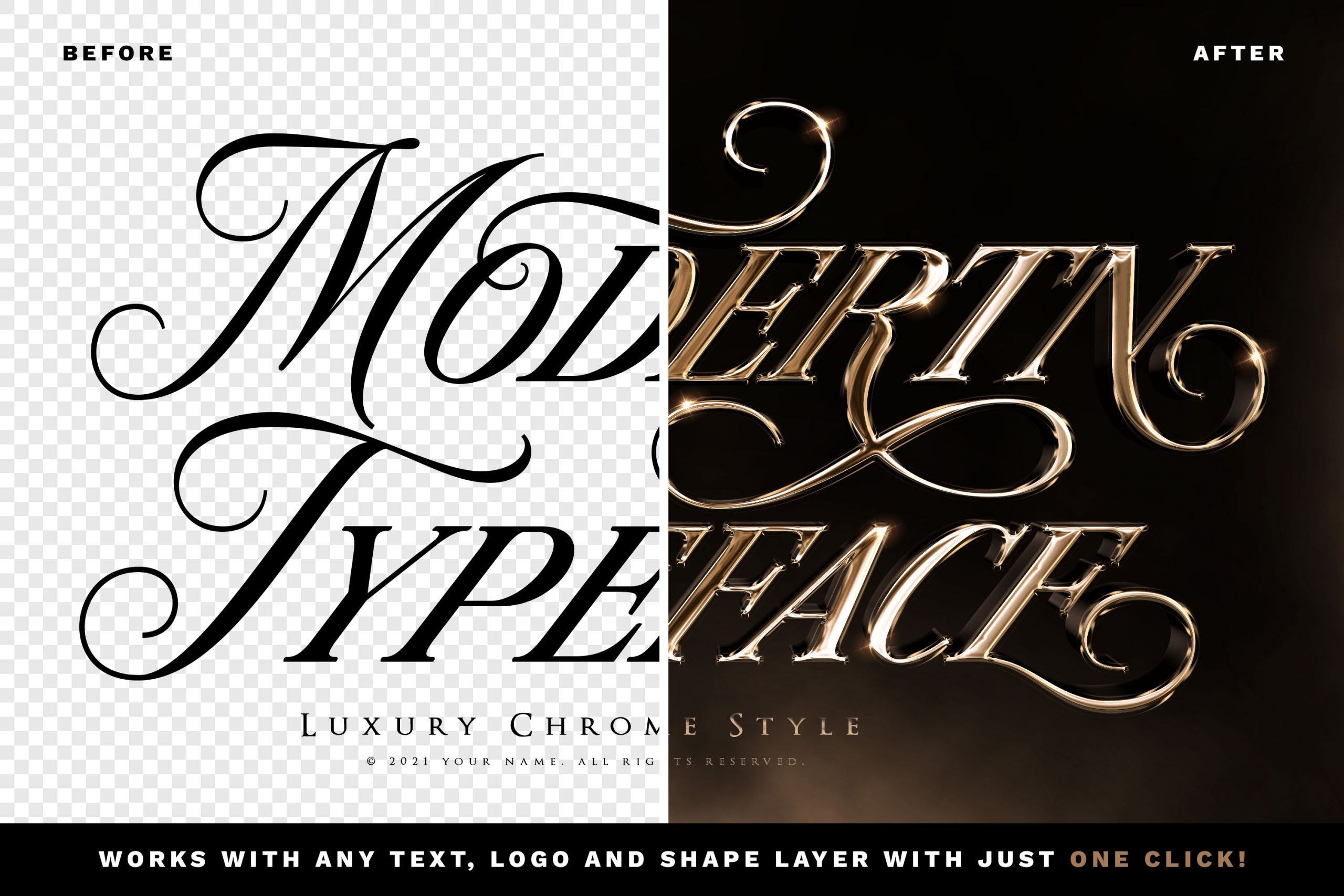 Luxury Chrome Text and Logo Style PSD Template | Hyperpix