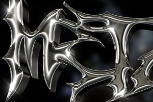 Realistic 3D Metal Chrome Text Effect