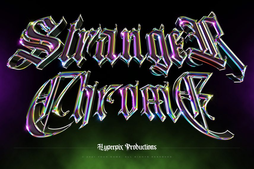 3D Chrome Text Style Vol.2 PSD Text Style