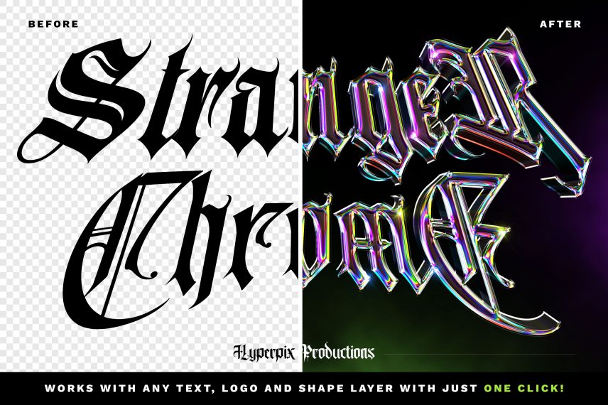 3D Chrome Text Style Vol.2 PSD Text Style