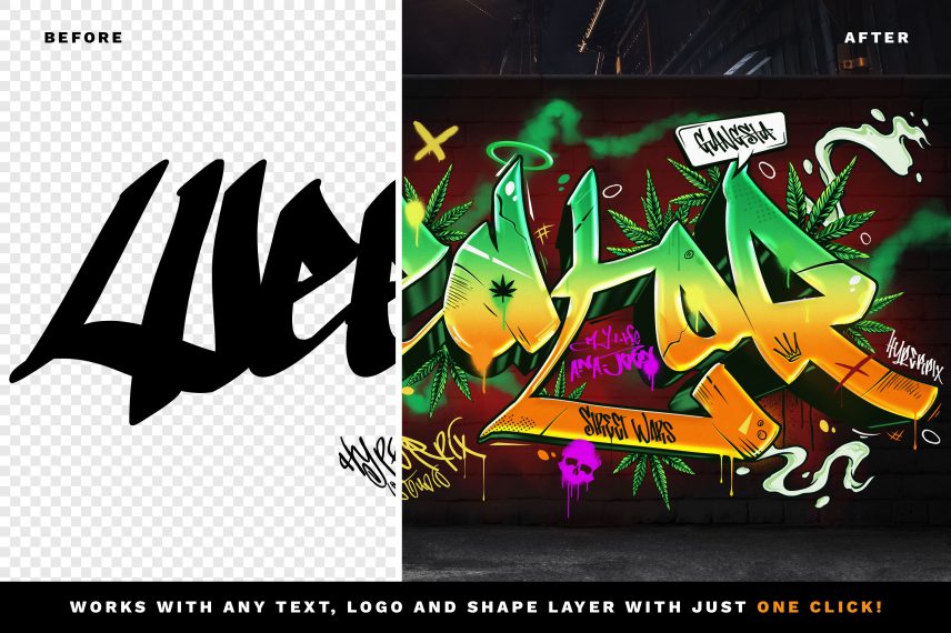 Graffiti Text Effect Vol.10 PSD Template