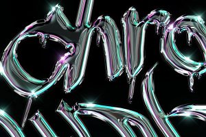 Metallic Chrome Text Effect Vol.13 PSD Template