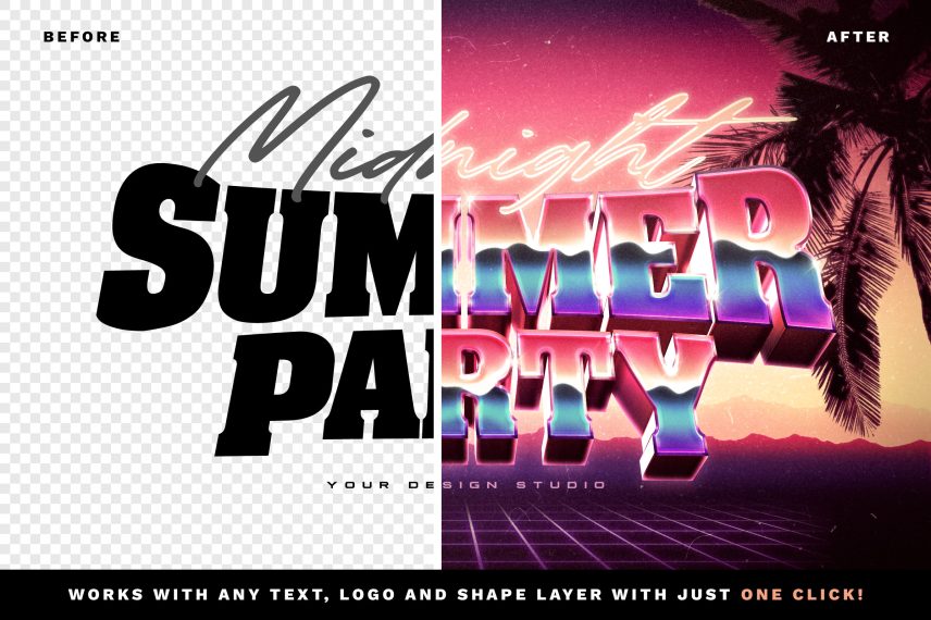 80s Sunset Text Effect and Logo Style Vol.2