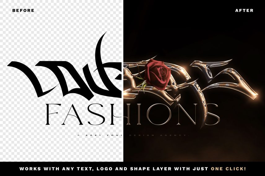 Luxury Chrome Text and Logo Style Vol.2 PSD Style