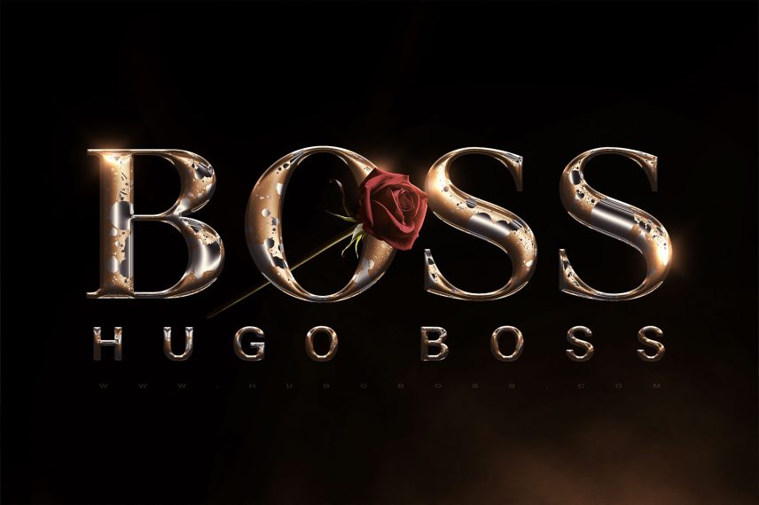 Luxury Chrome Text and Logo Style Vol.2 - Hugo Boss Logo