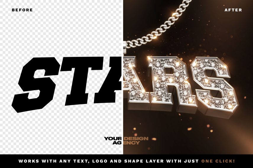 Bling Bling Text and Logo Effect Vol.7 PSD Style
