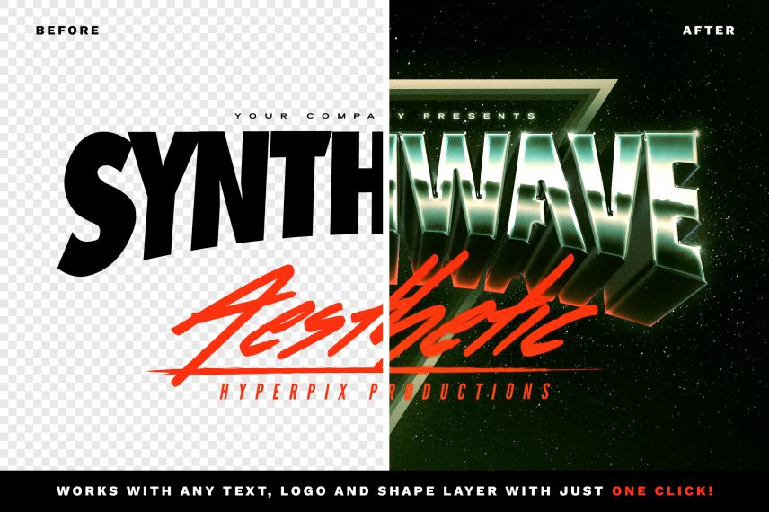 80s Chrome Text Effect and Logo Style Vol.6