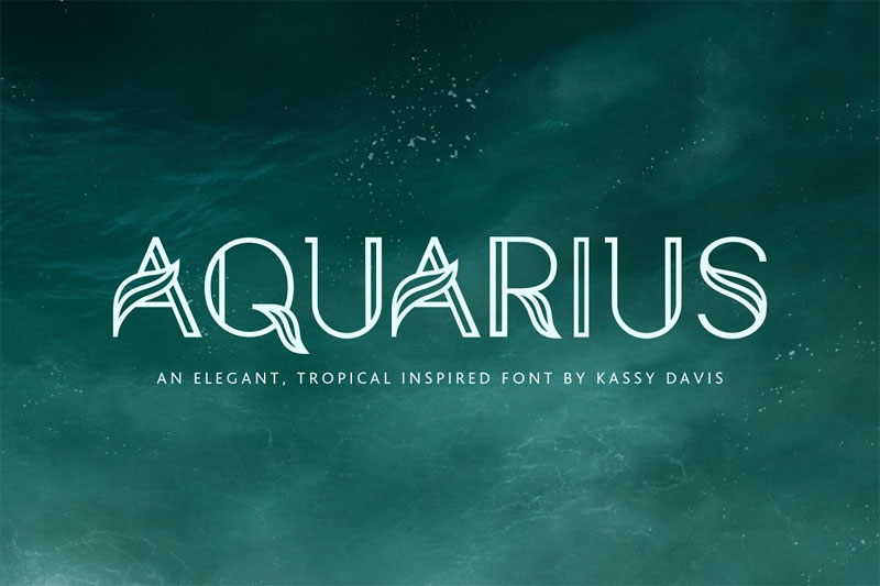 aquarius a tropical leaf font