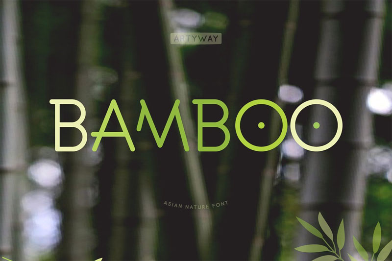 asian nature bamboo font