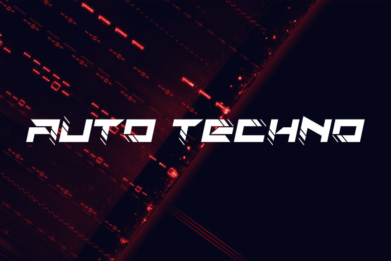 auto techno hack font