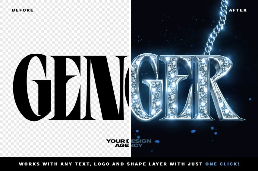 Bling Bling Text Effect and Logo Style Vol.8 PSD Template