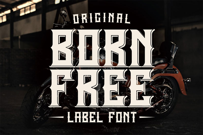 born free typeface biker font