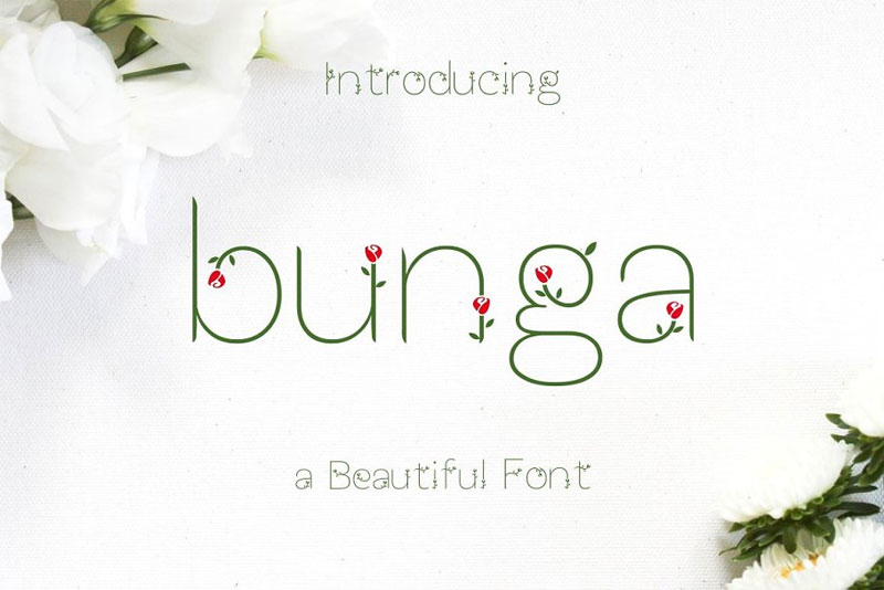 bunga leaf font