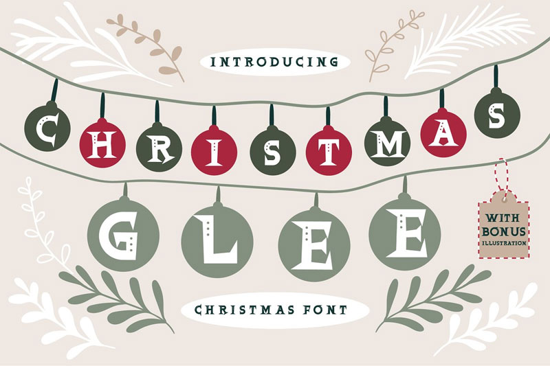 christmas glee leaf font