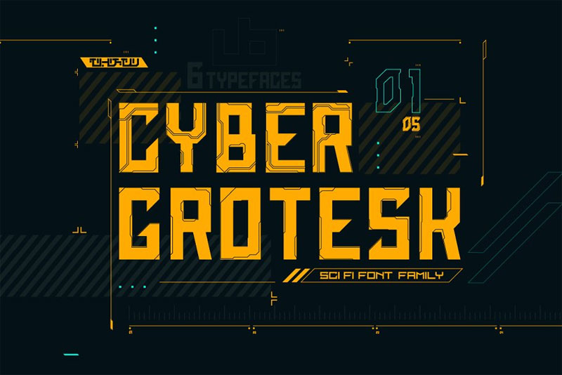 cyber grotesk. hack font