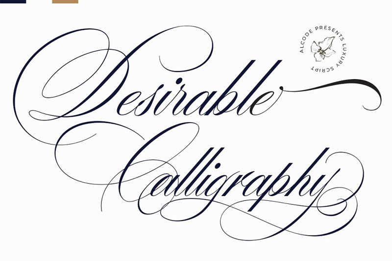 desirable calligraphy golf font