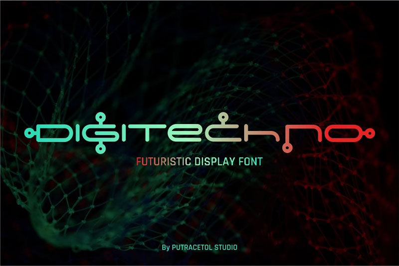 digitechno futuristic display robot font