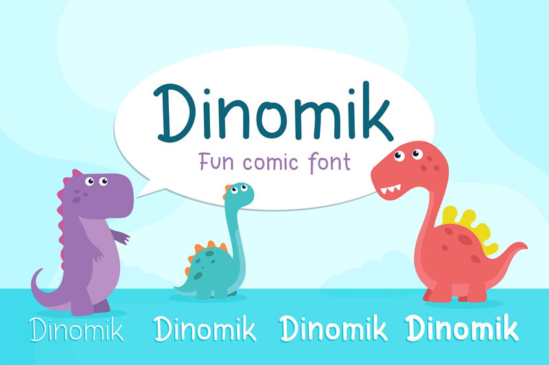 dinomik fun comic dinosaur font