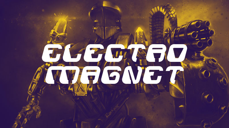 electro magnet robot font