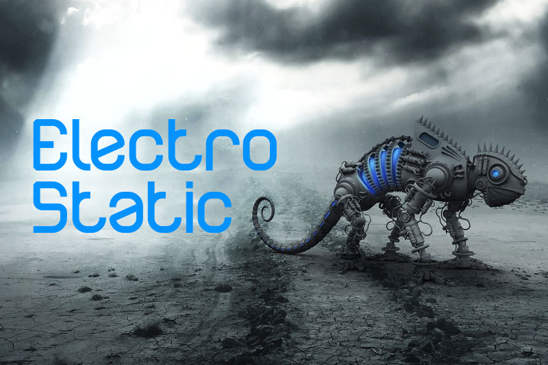 electro static rain robot font