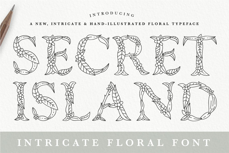 floral secret island ttf leaf font