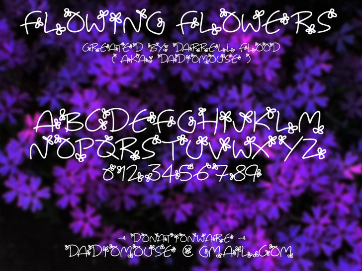 flowing flowers leaf font