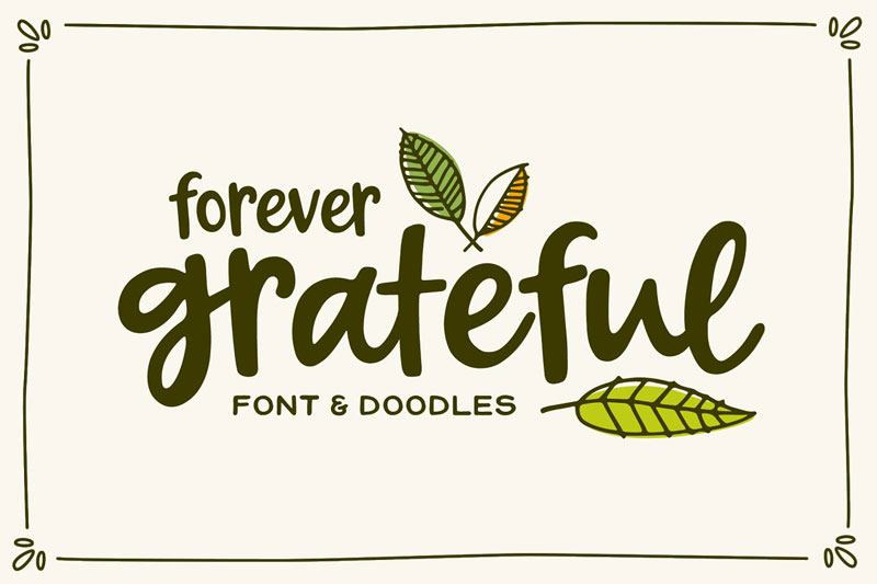 forever grateful leaf font