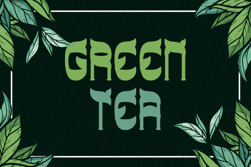 green tea leaf font