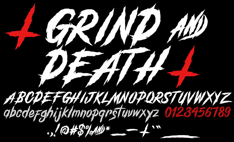 grind and death biker font