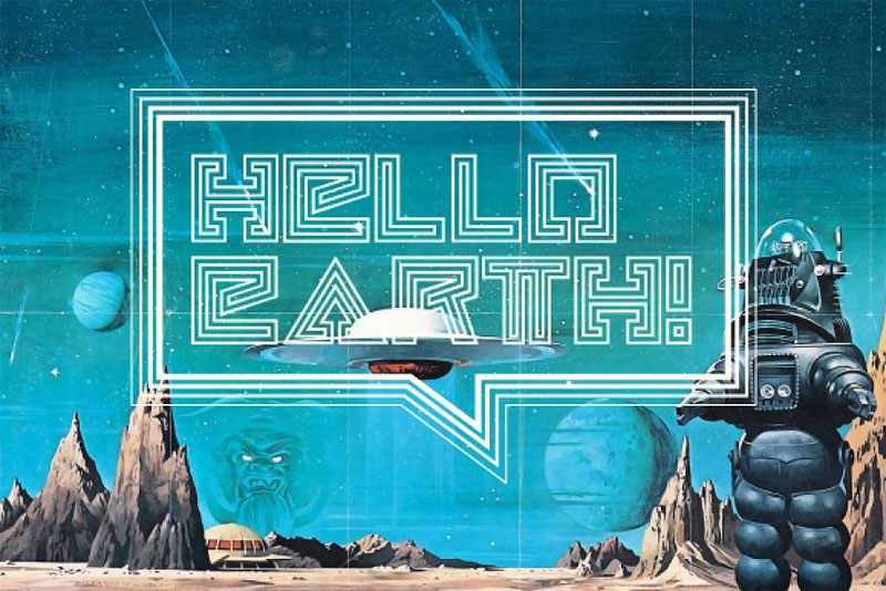 hello earth robot font