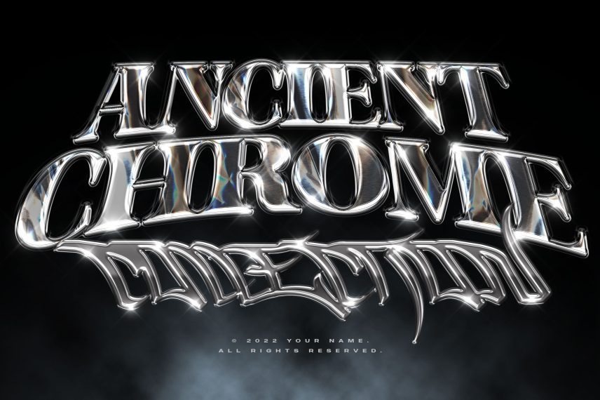 Iridescent Chrome Text Effect / Logo Style Vol.5
