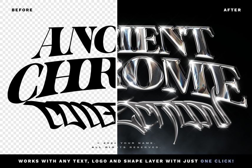 Iridescent Chrome Text Effect / Logo Style Vol.5
