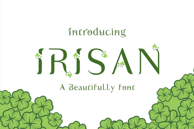 irisan leaf font