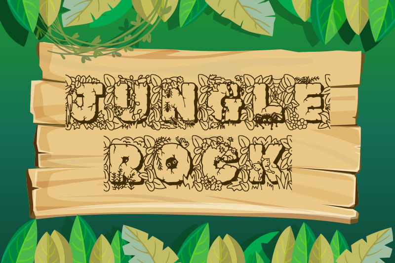 jungle rock leaf font