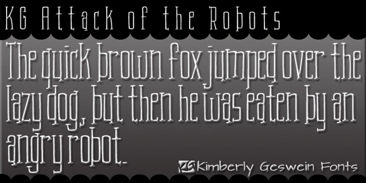 kg attack of the robots robot font