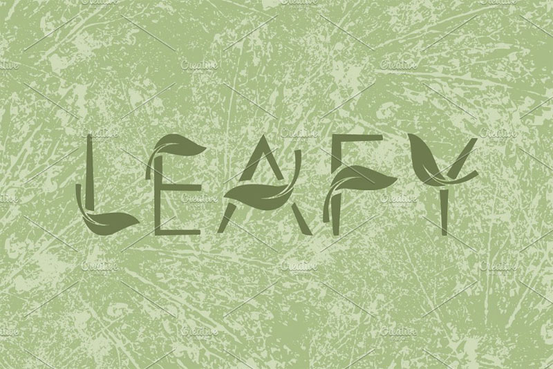 leafy art leaf font