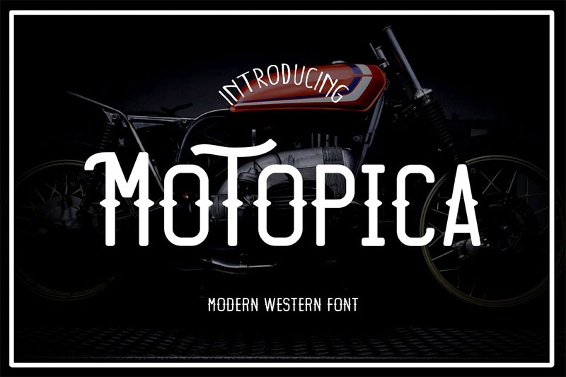 motopica modern vintage biker font