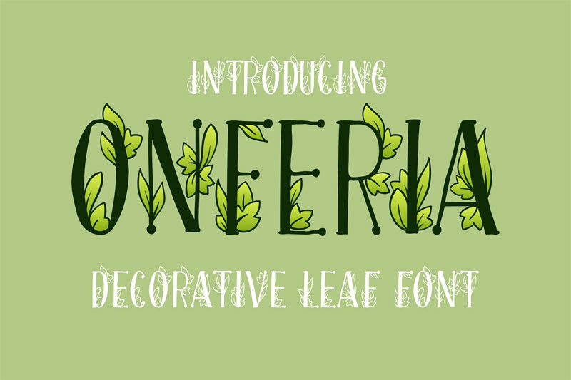 onferia decorative leaf leaf font
