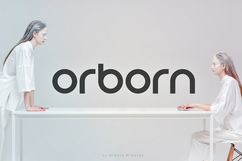 orborn round futuristic golf font