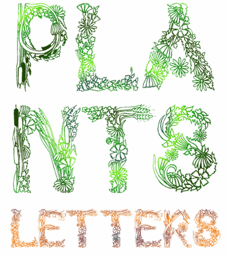 plantsletters leaf font