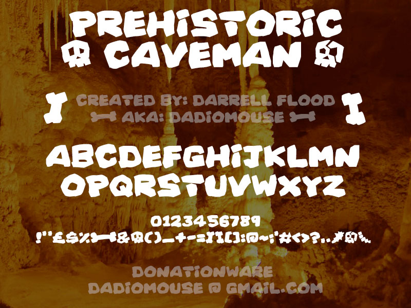prehistoric caveman dinosaur font
