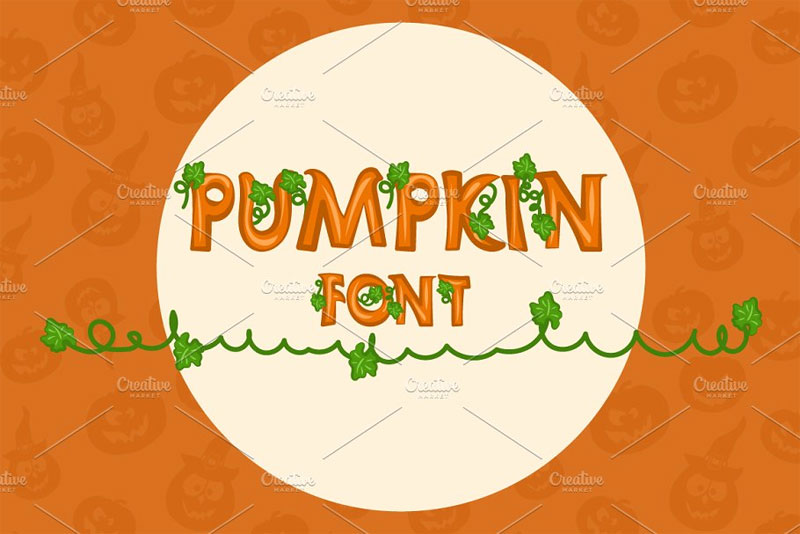 pumpkin leaf leaf font
