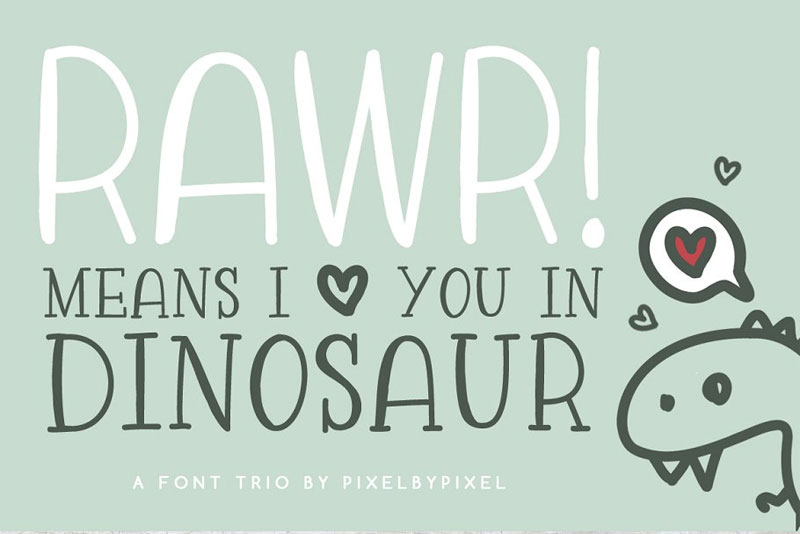 rawr sans serif dinosaur font
