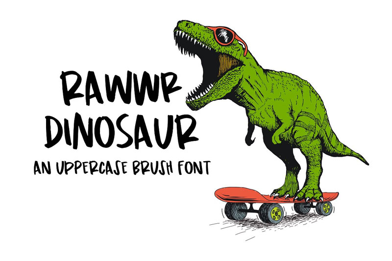 rawwr dinosaur dinosaur font