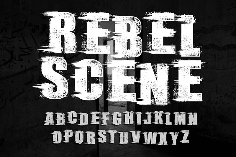 rebel scene hack font