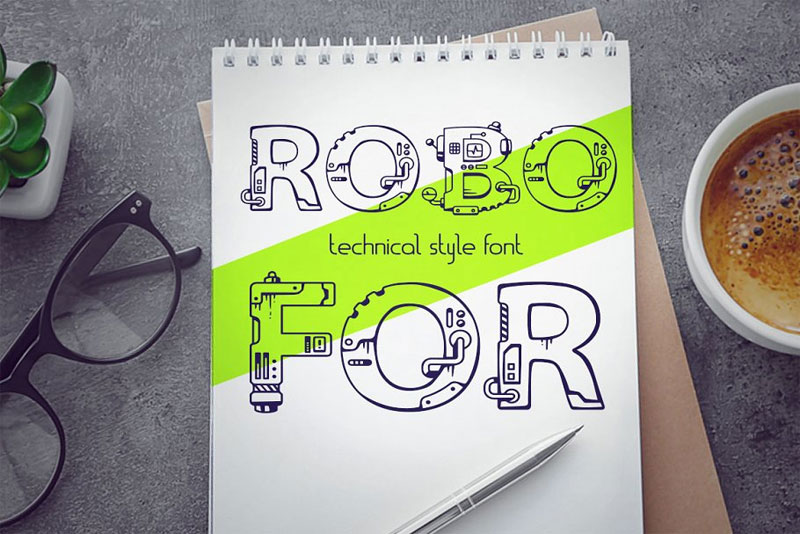 robofor_mechanical engineering robot font